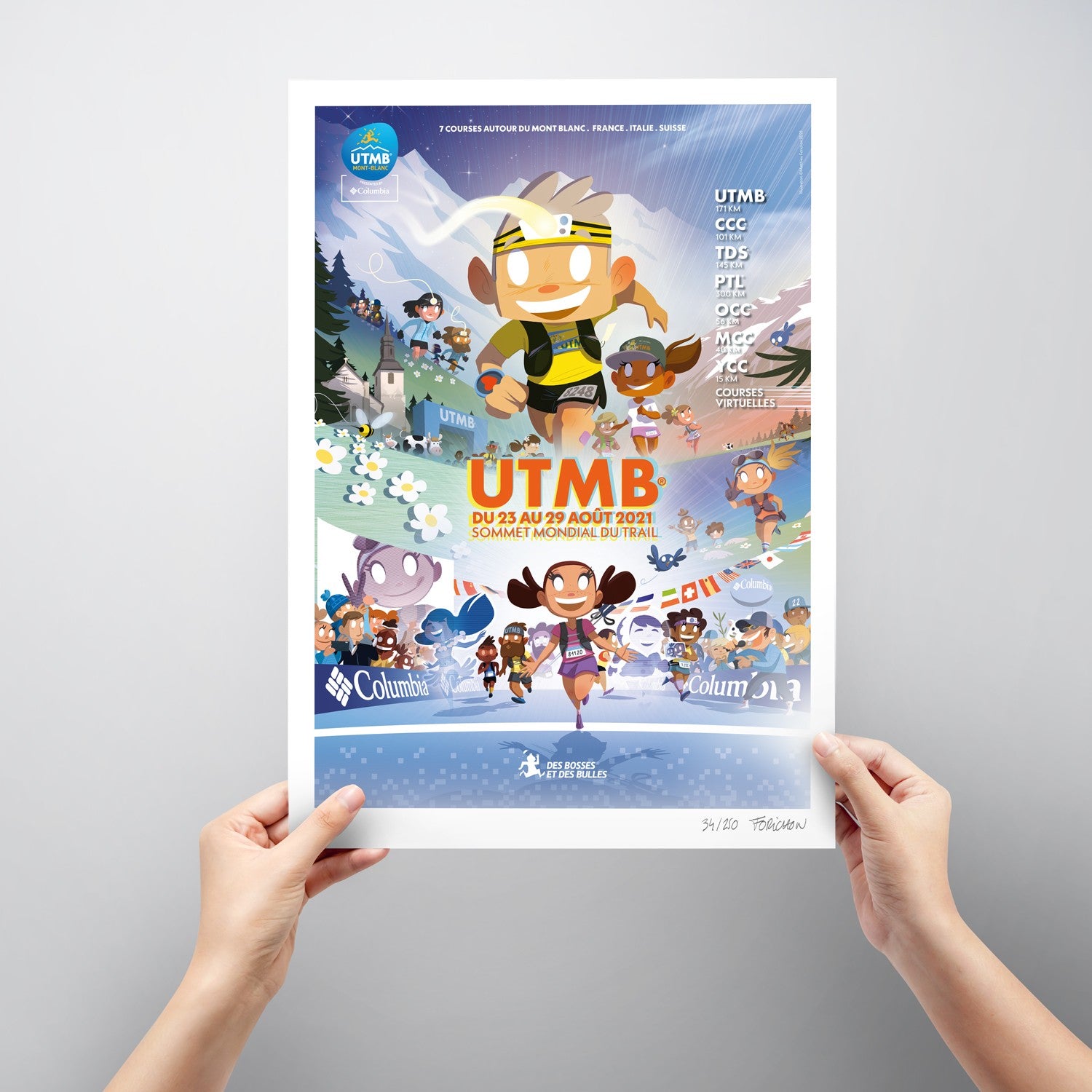 Affiche "L'UTMB par Des Bosses et Des Bulles"
