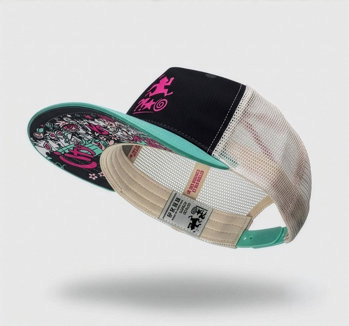 Casquette trucker trail DBDB 2026 City vs Mountain noire et menthe