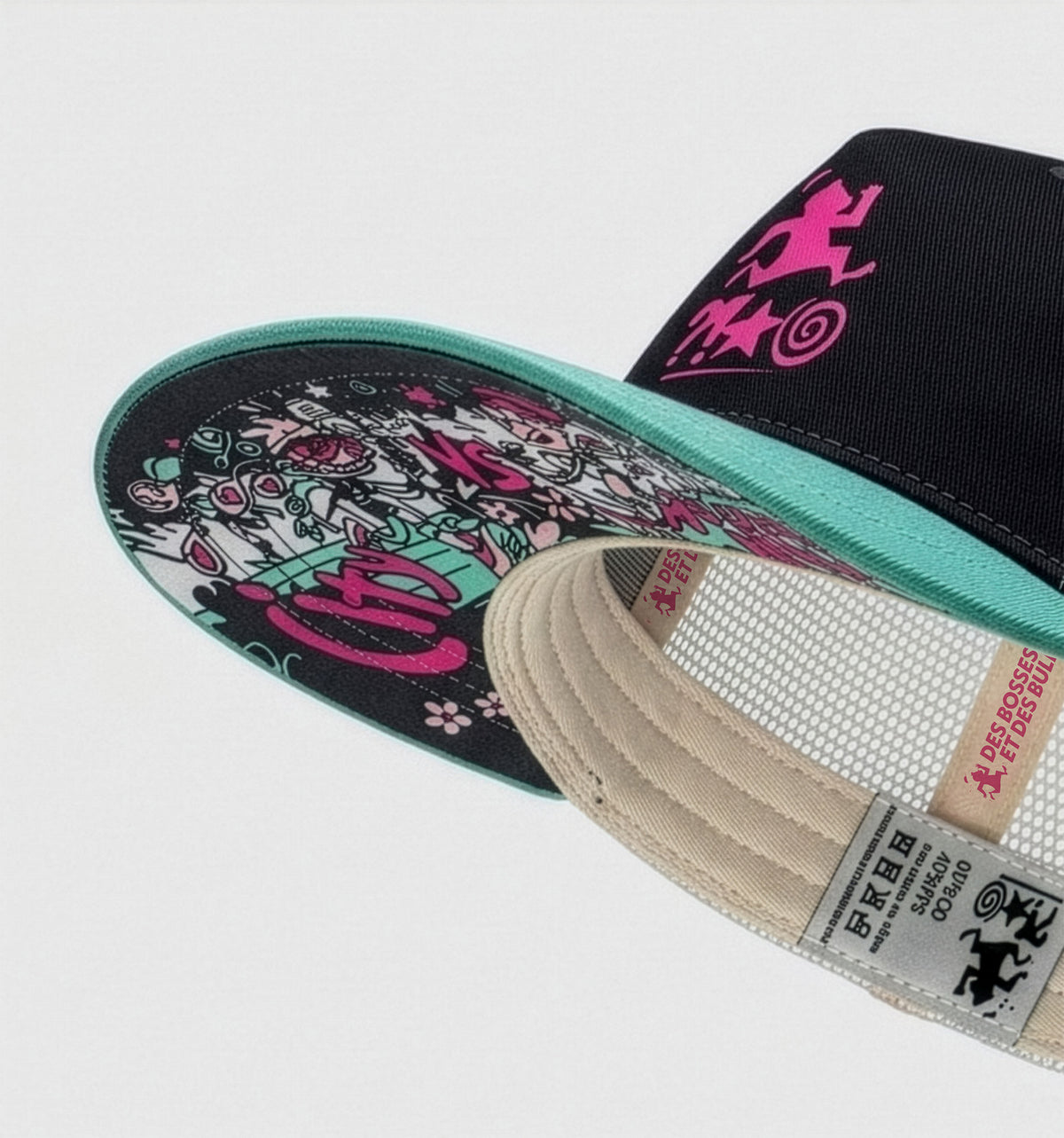 Casquette trucker trail DBDB 2026 City vs Mountain noire et menthe