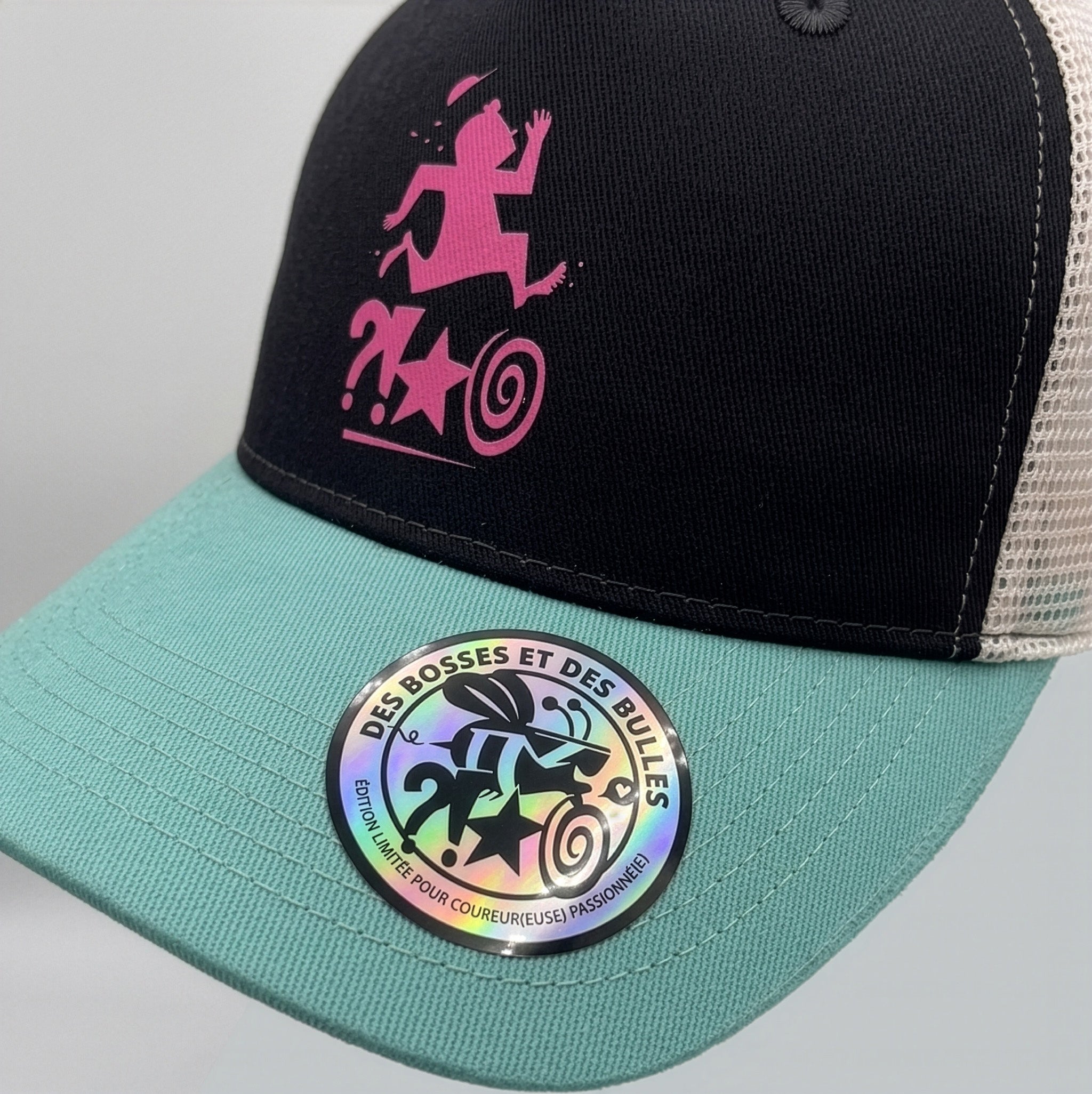 Casquette trucker trail DBDB 2026 City vs Mountain noire et menthe