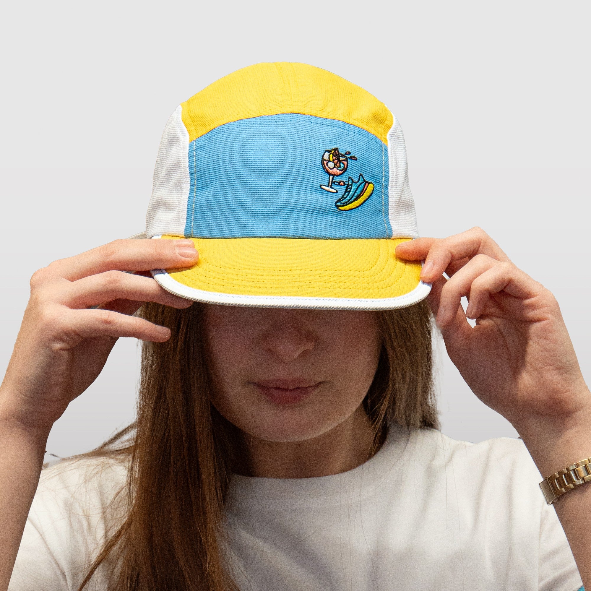 Casquette unisexe 5 Panel DBDB Jaune/Bleu