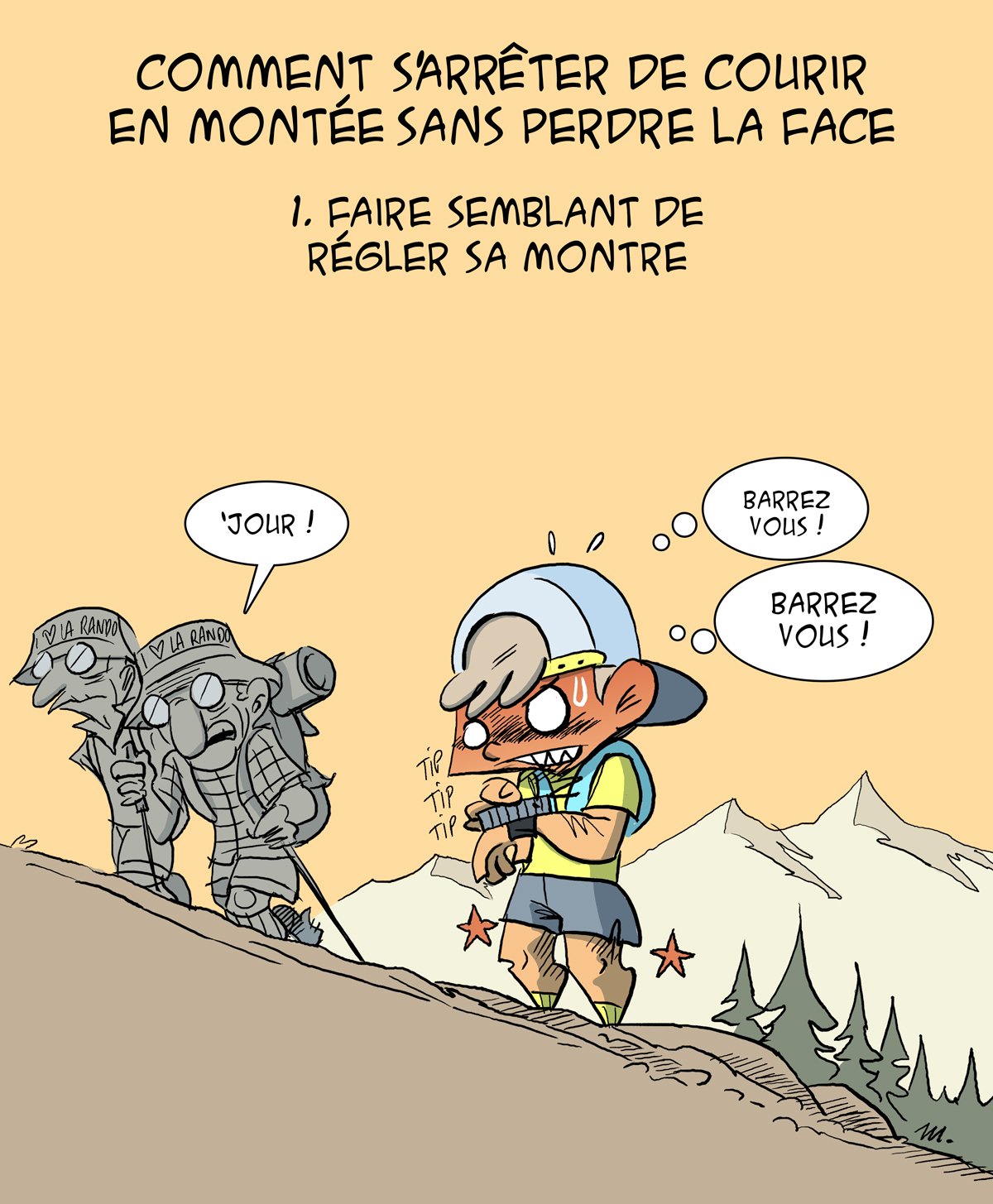 des bosses et des bulles - S'arrêter de courir sans perdre la face - La technique du réglage de montre