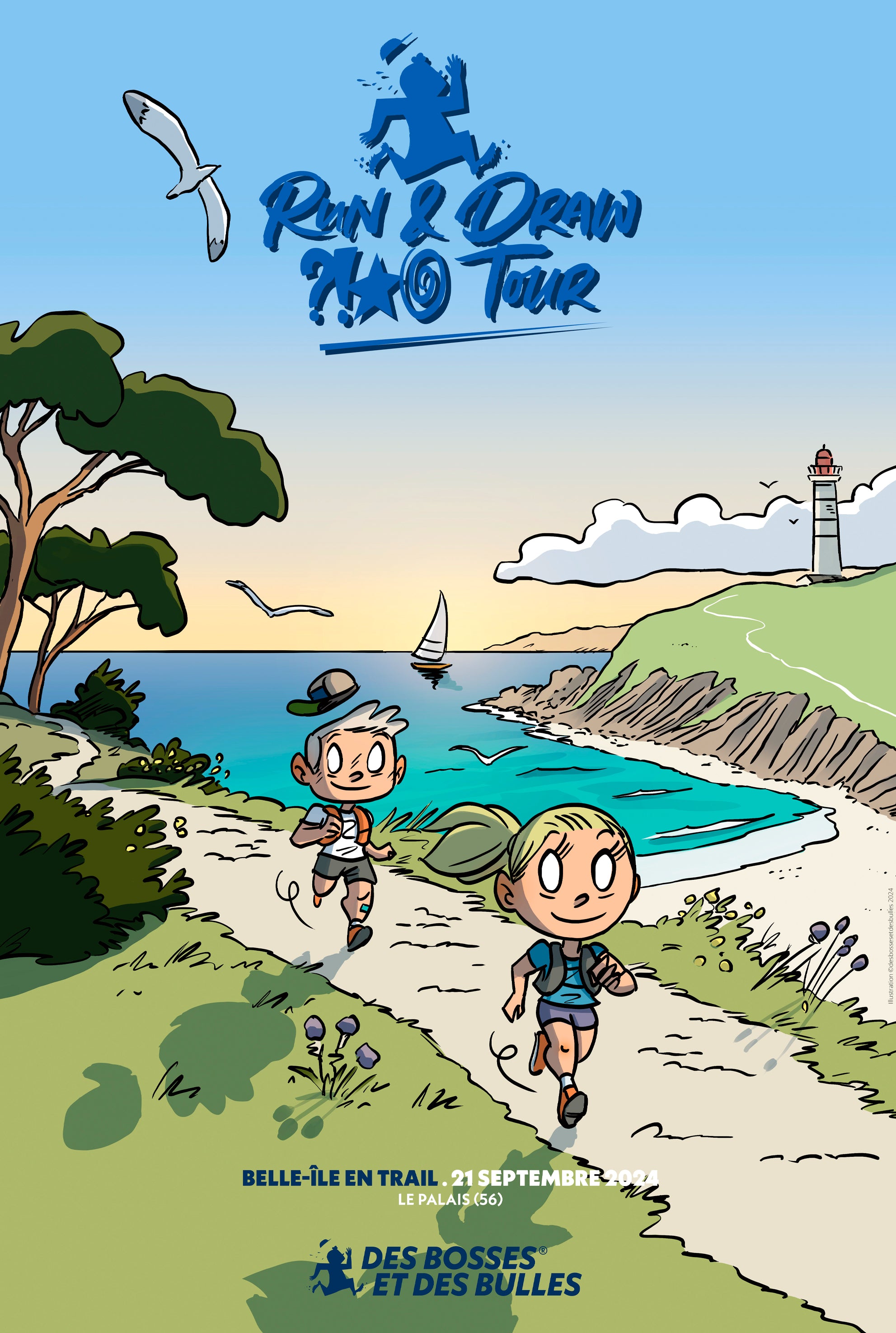 Affiche Des Bosses et Des Bulles n°12 – Belle-île-en-trail 2024