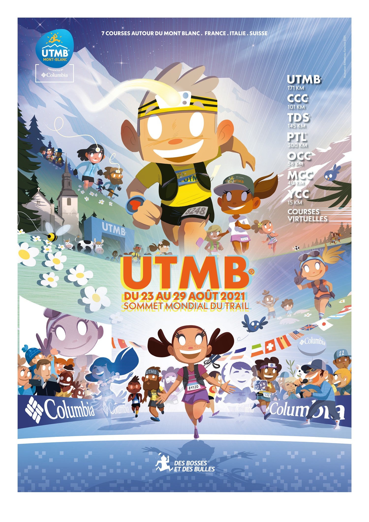 Affiche "L'UTMB par Des Bosses et Des Bulles"