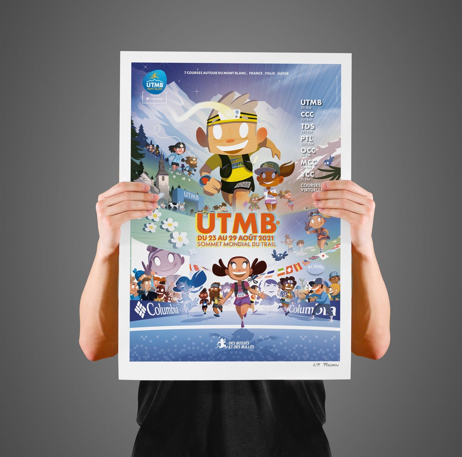 Affiche "L'UTMB par Des Bosses et Des Bulles"