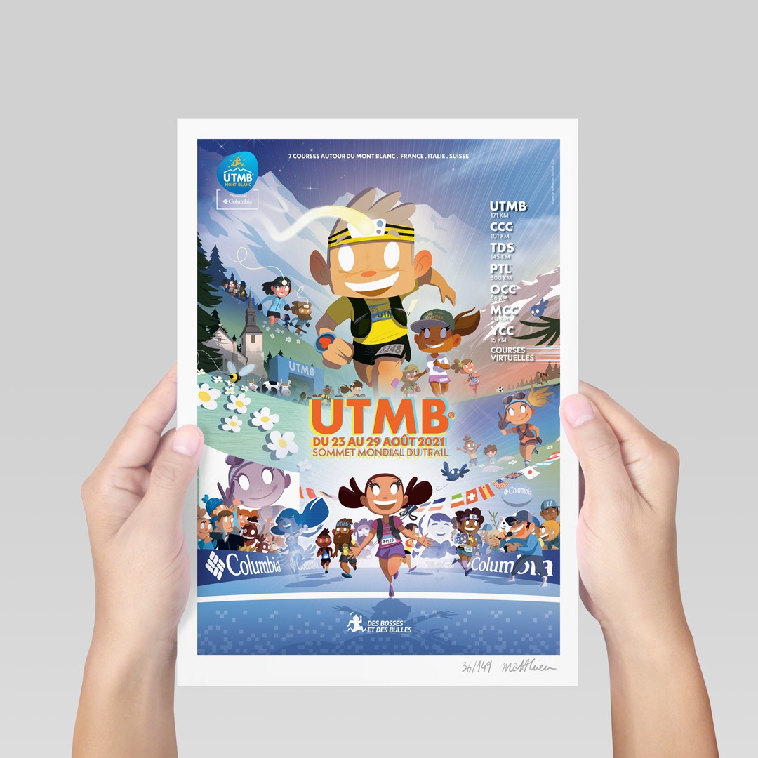 Affiche "L'UTMB par Des Bosses et Des Bulles"